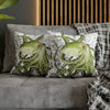 Green Octopus Vintage Map Art Spun Polyester Square Pillow Case Home Decor