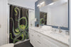 Green Octopus Vintage Map Black Shower Curtain Home Decor