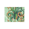 Green Octopus Vintage Map Watercolor Art Ceramic Photo Tile 6 × 8 / Matte Home Decor