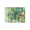 Green Octopus Vintage Map Watercolor Art Ceramic Photo Tile Home Decor