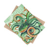Green Octopus Vintage Map Watercolor Art Ceramic Photo Tile Home Decor