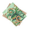Green Octopus Vintage Map Watercolor Art Ceramic Photo Tile Home Decor