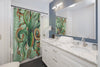 Green Octopus Vintage Map Watercolor Art Shower Curtain Home Decor