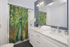 Green Peacock Bird Art Nouveau Vintage Shower Curtain Home Decor