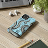 Grey Blue Octopus Tentacle Vintage Map Case Mate Tough Phone Cases