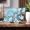 Grey Kraken Octopus On Vintage Map Nautical Ink Art Ceramic Photo Tile 6 × 8 / Glossy Home Decor