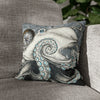 Grey Octopus Kraken Compass Map Spun Polyester Square Pillow Case 14 × Home Decor