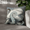 Grey Octopus Kraken Compass Map Spun Polyester Square Pillow Case 18 × Home Decor