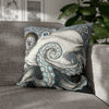 Grey Octopus Kraken Compass Map Spun Polyester Square Pillow Case 20 × Home Decor