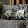 Grey Octopus Kraken Compass Map Spun Polyester Square Pillow Case Home Decor