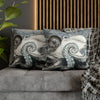 Grey Octopus Kraken Compass Map Spun Polyester Square Pillow Case Home Decor