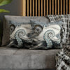 Grey Octopus Kraken Compass Map Spun Polyester Square Pillow Case Home Decor