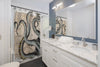 Grey Tentacles Ink Vintage Map Shower Curtain Home Decor