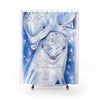 Happy Cute Dolphins Blue Watercolor Art Shower Curtain 71 × 74 Home Decor