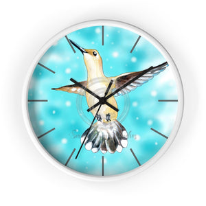 Hummingbird Blue Sky Art Wall Clock White / Black 10 Home Decor