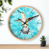 Hummingbird Blue Sky Art Wall Clock Wooden / Black 10 Home Decor