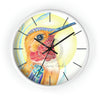 Hummingbird Colored Pencil Art Wall Clock White / Black 10 Home Decor