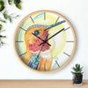 Hummingbird Colored Pencil Art Wall Clock Wooden / Black 10 Home Decor
