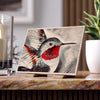 Hummingbird Ink Modern Black Red Art Ceramic Photo Tile 6 × 8 / Glossy Home Decor
