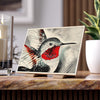 Hummingbird Ink Modern Black Red Art Ceramic Photo Tile Home Decor