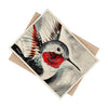 Hummingbird Ink Modern Black Red Art Ceramic Photo Tile Home Decor