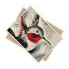 Hummingbird Ink Modern Black Red Art Ceramic Photo Tile Home Decor