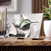 Hummingbird Modern Green Black Ink Art Ceramic Photo Tile Home Decor