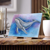 Humpback Whale And The Bubbles Watercolor Art Ceramic Photo Tile 6 × 8 / Glossy Home Decor
