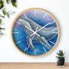 Humpback Whale And The Bubbles Watercolor Art Wall Clock Home Decor