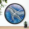 Humpback Whale And The Bubbles Watercolor Art Wall Clock Home Decor