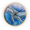Humpback Whale And The Bubbles Watercolor Art Wall Clock Home Decor