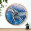 Humpback Whale And The Bubbles Watercolor Art Wall Clock Wooden / Black 10 Home Decor