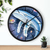 Humpback Whale Cosmic Stars Galaxy Watercolor Art Wall Clock Home Decor