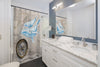 Humpback Whales Vintage Map Compass Art Shower Curtain Home Decor