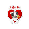 I Love You Border Collie Dog Heart Art Die-Cut Magnets 2 X / 1 Pc Home Decor