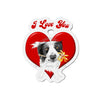 I Love You Border Collie Dog Heart Art Die-Cut Magnets 3 X / 1 Pc Home Decor
