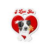 I Love You Border Collie Dog Heart Art Die-Cut Magnets 4 X / 1 Pc Home Decor