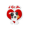 I Love You Border Collie Dog Heart Art Die-Cut Magnets 5 X / 1 Pc Home Decor