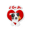 I Love You Border Collie Dog Heart Art Die-Cut Magnets 6 × / 1 Pc Home Decor