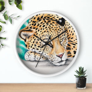 Jaguar Napping Pastel Art Wall Clock White / Black 10 Home Decor