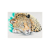 Jaguar Napping Soft Pastel Ink Art Ceramic Photo Tile Home Decor