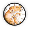 Lioness And The Cub Love Ink Art Wall Clock Black / White 10 Home Decor