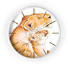 Lioness And The Cub Love Ink Art Wall Clock White / 10 Home Decor