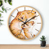 Lioness And The Cub Love Ink Art Wall Clock Wooden / Black 10 Home Decor