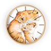 Lioness And The Cub Love Ink Art Wall Clock Wooden / White 10 Home Decor