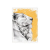 Lioness Mother And The Cub Pencil Ink Art Ceramic Photo Tile 6 × 8 / Matte Home Decor