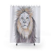 Lions Bad Hair Day Watercolor Ink Art Shower Curtain 71X74 Home Decor
