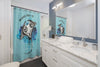 Manta Ray Tribal Doodle Ink Watercolor Shower Curtain Home Decor