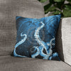Midnight Octopus Kraken Tentacles Ink Map Art Spun Polyester Square Pillow Case 14 × Home Decor