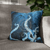 Midnight Octopus Kraken Tentacles Ink Map Art Spun Polyester Square Pillow Case 16 × Home Decor